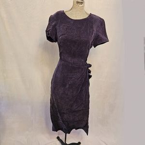Vintage 1980s K.C. Spencer Wrap Dress Dark Purple